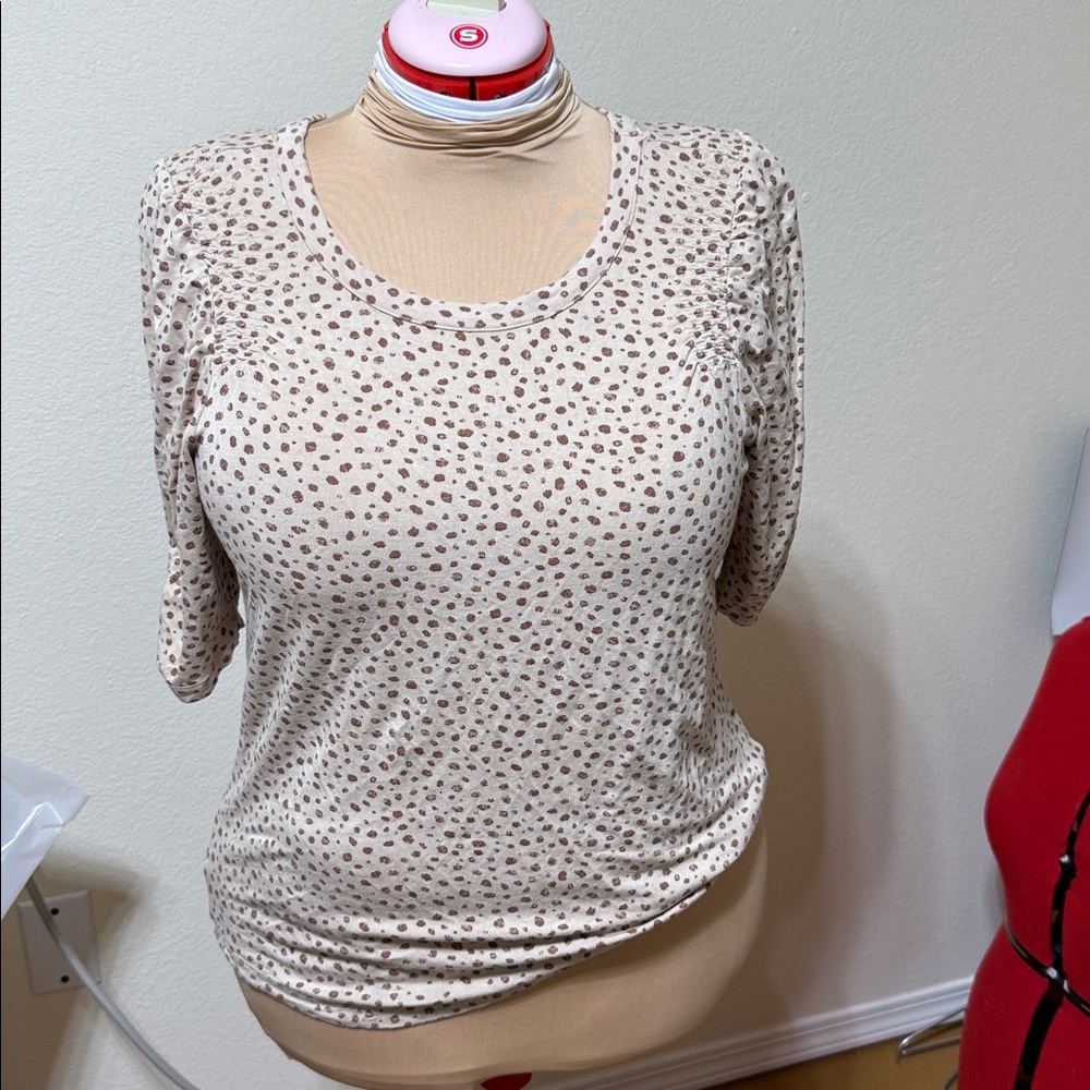 Democracy Cream and Brown Polka Dot Garment